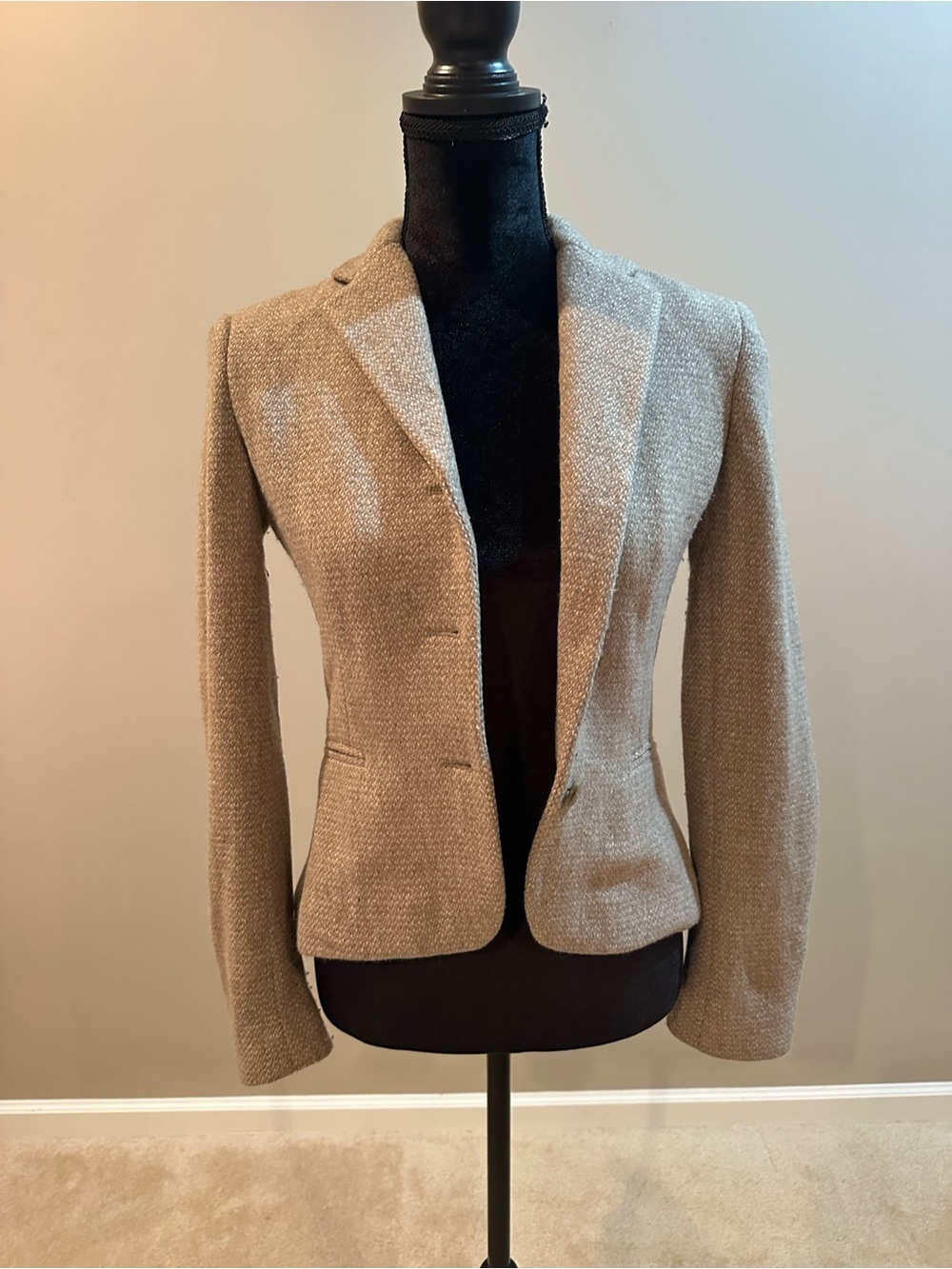 Ralph Lauren Taupe Tailored Women's Wool Blazer Jacket